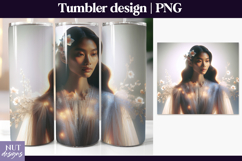 Radiant Floral Glow Tumbler Rose Daisy fantasy tumbler wrap Product Image 1