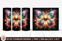 3D Butterfly Glitter Tumbler,20oz tumbler wrap,Spring Tumble Product Image 1