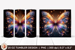 3D Butterfly Glitter Tumbler,20oz tumbler wrap,Spring Tumble Product Image 1