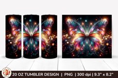 3D Butterfly Glitter Tumbler,20oz tumbler wrap,Spring Tumble Product Image 1