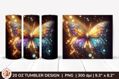 3D Butterfly Glitter Tumbler,20oz tumbler wrap,Spring Tumble Product Image 1