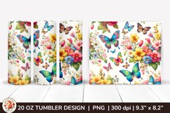 3D Butterfly Tumbler,3D Flower Tumbler, 20oz tumbler wrap Product Image 1
