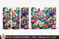 3D Butterfly Tumbler,3D Flower Tumbler, 20oz tumbler wrap Product Image 1