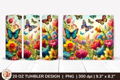 3D Butterfly Tumbler,3D Flower Tumbler, 20oz tumbler wrap Product Image 1