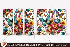 3D Butterfly Tumbler,3D Flower Tumbler, 20oz tumbler wrap Product Image 1