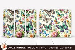 3D Butterfly Tumbler,3D Flower Tumbler, 20oz tumbler wrap Product Image 1