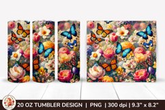 3D Butterfly Tumbler,3D Flower Tumbler, 20oz tumbler wrap Product Image 1