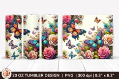 3D Butterfly Tumbler,3D Flower Tumbler, 20oz tumbler wrap Product Image 1