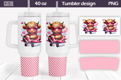 Valentine Highland Cow Tumbler 40 Oz |Valentines Day Tumbler Product Image 1