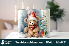 Christmas bear tumbler sublimation | Bear tumbler design