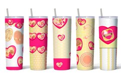 20-oz Tumbler Sublimation 9 designs/ Valentines,Family,Heart  Cute home style-retro. A family of touching bears. Calico fabric and pink valentines.