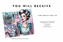 Sarcastic & Sassy Retro Housewife Tumbler Wrap Product Image 2