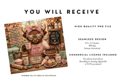 Baker Highland Cow Tumbler Wrap PNG Product Image 2