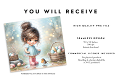 Easter Girl with Bird 20oz Tumbler Wrap PNG Product Image 2