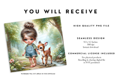 Woodland Girl and Baby Deer Tumbler Wrap Product Image 2
