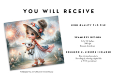 Patriotic Girl with Lamb Tumbler Wrap Product Image 2