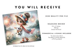 Patriotic Girl with Lamb Tumbler Wrap Product Image 2