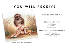 Girl and Baby Deer Tumbler Wrap Product Image 2
