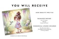 Hummingbird Garden Girl Tumbler Wrap Product Image 2