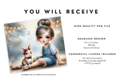 Girl and Bunny Tumbler Sublimation Wrap Product Image 2