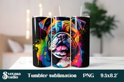 Rainbow dog tumbler sublimation design wrap 20 Oz, animal tumbler wrap design, rainbow dog sublimation.