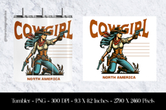 Cowgirl Western Tumbler Sublimation Design PNG Product Image 1