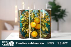 Stained glass sublimation tumbler design wrap 20 Oz, lemon tumbler wrap, lemon stained glass sublimation.