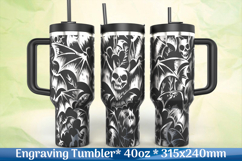 Seamless skulls pattern SVG for laser engraving Product Image 1