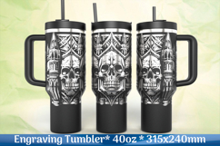 Gothic cathedral skulls SVG laser engraving wrap Product Image 1