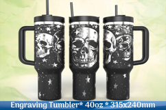 Stanley 40oz Gothic Engraving Skull Design SVG Product Image 1