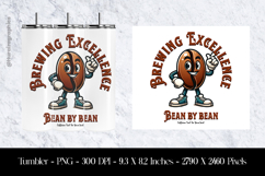 funny coffee cartoon Tumbler Sublimation Design PNG Product Image 1