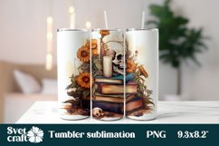 Skull flower tumbler sublimation design, Halloween skull sublimation tumbler design wrap 20 Oz, skull with flower sublimation design.