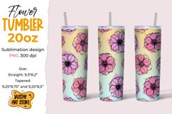 Anemone Flowers tumbler 20 oz sublimation design Product Image 1