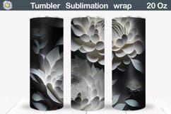 3D Black Peonies Tumbler | Flowers Paper Art Tumbler Product Image 1