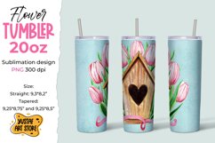 6 Spring Tulips flower Tumbler 20 oz sublimation design. Product Image 5