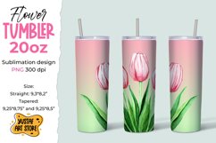 6 Spring Tulips flower Tumbler 20 oz sublimation design. Product Image 3