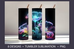 Fantastic flowers 3D Tumbler Wrap Sublimation Product Image 2