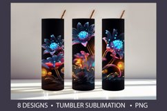 Fantastic flowers 3D Tumbler Wrap Sublimation Product Image 4
