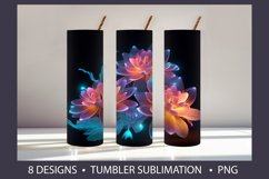 Fantastic flowers 3D Tumbler Wrap Sublimation Product Image 5
