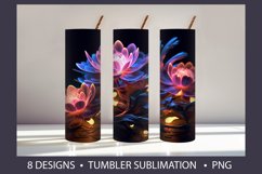 Fantastic flowers 3D Tumbler Wrap Sublimation Product Image 6