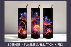 Fantastic flowers 3D Tumbler Wrap Sublimation Product Image 8