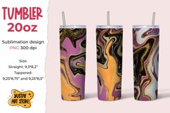 Skinny Tumbler sublimation 20oz.fluid art background,glitter Product Image 1