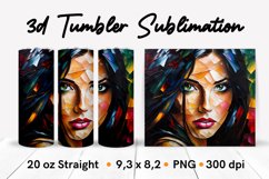 Girl in Broken Glass Tumbler Wrap Sublimation Design 20 oz Product Image 1