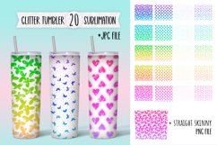 Glitter Heart and Love Tumbler Design | Sublimation Bundle Product Image 1