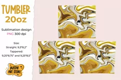 Skinny Tumbler sublimation 20oz.Brown gold glitter fluid art Product Image 2