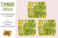 Skinny Tumbler sublimation 20oz.Green yellow fluid art Product Image 2