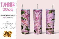 Skinny Tumbler sublimation 20oz.Green and pink fluid art Product Image 1