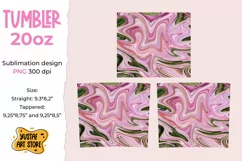 Skinny Tumbler sublimation 20oz.Green and pink fluid art Product Image 2