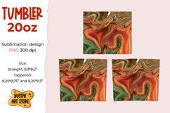 Skinny Tumbler sublimation 20oz.Green, red, gold fluid art Product Image 2