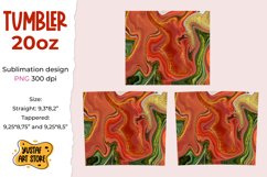 Skinny Tumbler sublimation 20oz.Green, red, gold fluid art Product Image 2